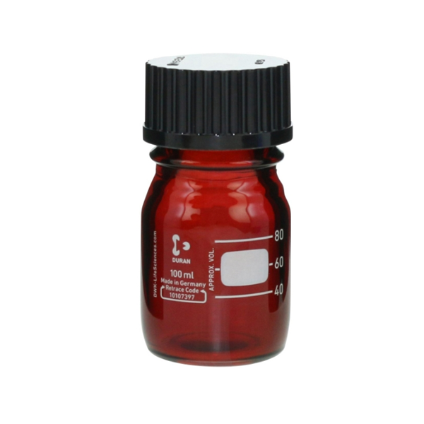 日本SIBATA柴田科學耐熱螺口瓶 棕色帶黑色瓶蓋 017210-50002