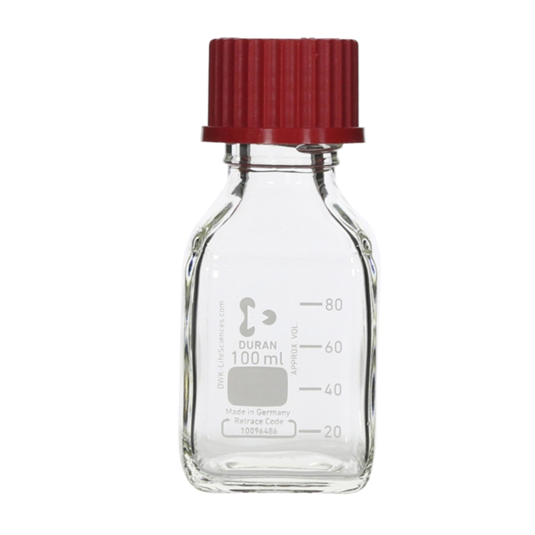 日本SIBATA柴田科學耐熱螺口角瓶帶紅蓋017230-2501A