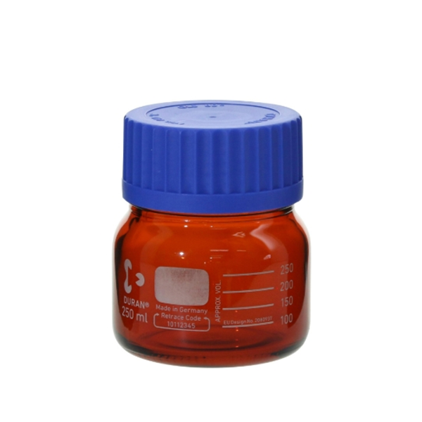 日本SIBATA柴田科學(xué)耐熱螺口瓶廣口棕色帶藍(lán)色瓶蓋017250-1250A