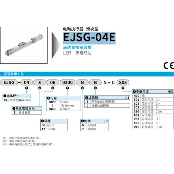 CKD喜開理電動執行器（無馬達型）滑塊型EJSG-04E060050BCN-CN00