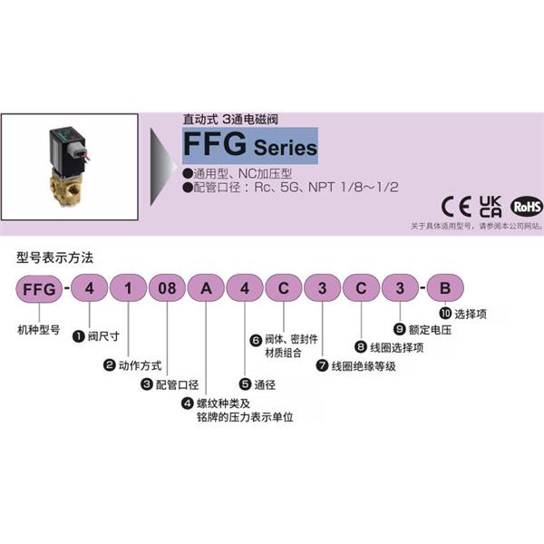 CKD喜開理多種流體直動式3通電磁閥集成閥FFG-514E4U3SK-B