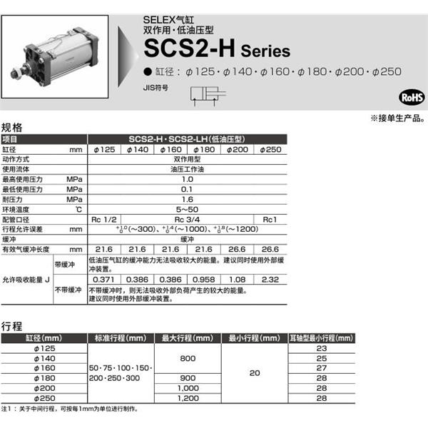 CKD喜開理SELEX氣缸SCS2-H-FB-200B-50-JY