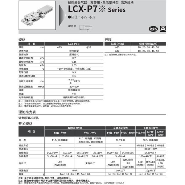 CKD喜開理線性滑臺氣缸LCX-32-20-T2H-R-S1T