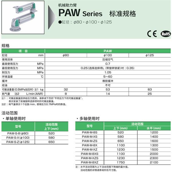 CKD喜開理機械助力臂PAW-S-X-R
